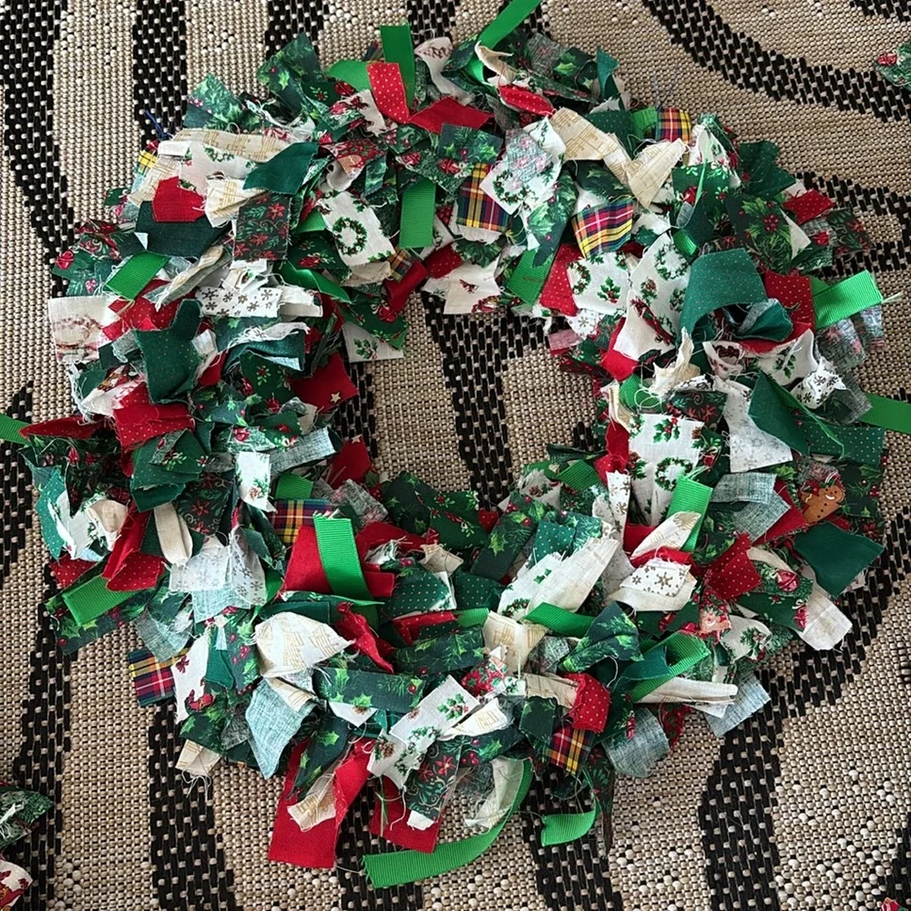 Artisan Handmade Fabric Wreath And Garland